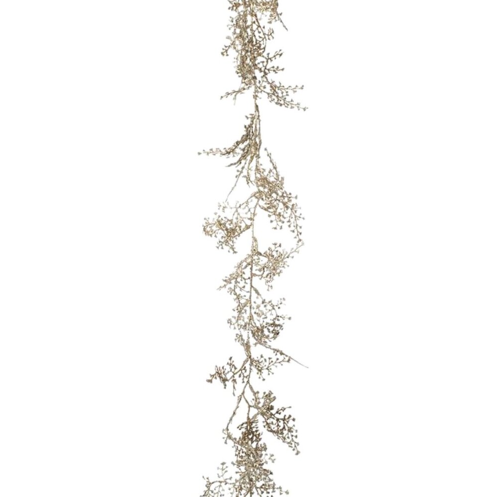 Set of 6 - Designer 72" Diamond Glittered Maidenhair Garland Platinum